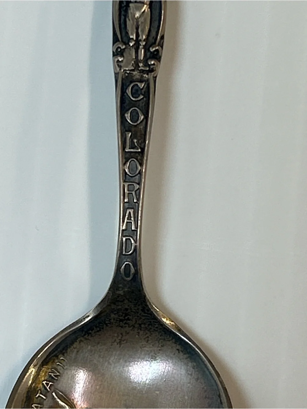 Sterling Silver Leadville Colorado Souvenir Spoon  Donkey Mule Scene 17 grams
